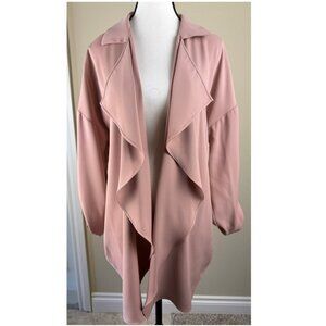 Joseph Ribkoff Blazer Jacket Sz 6 Blush/Beige Fluid Boxy Cover Up Style 242058